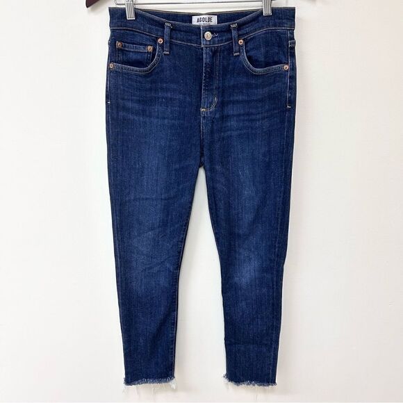Agolde Sophie High Waist Crop Skinny Jeans in Reverb Size 28 Raw Hem Edition - Picture 2 of 5